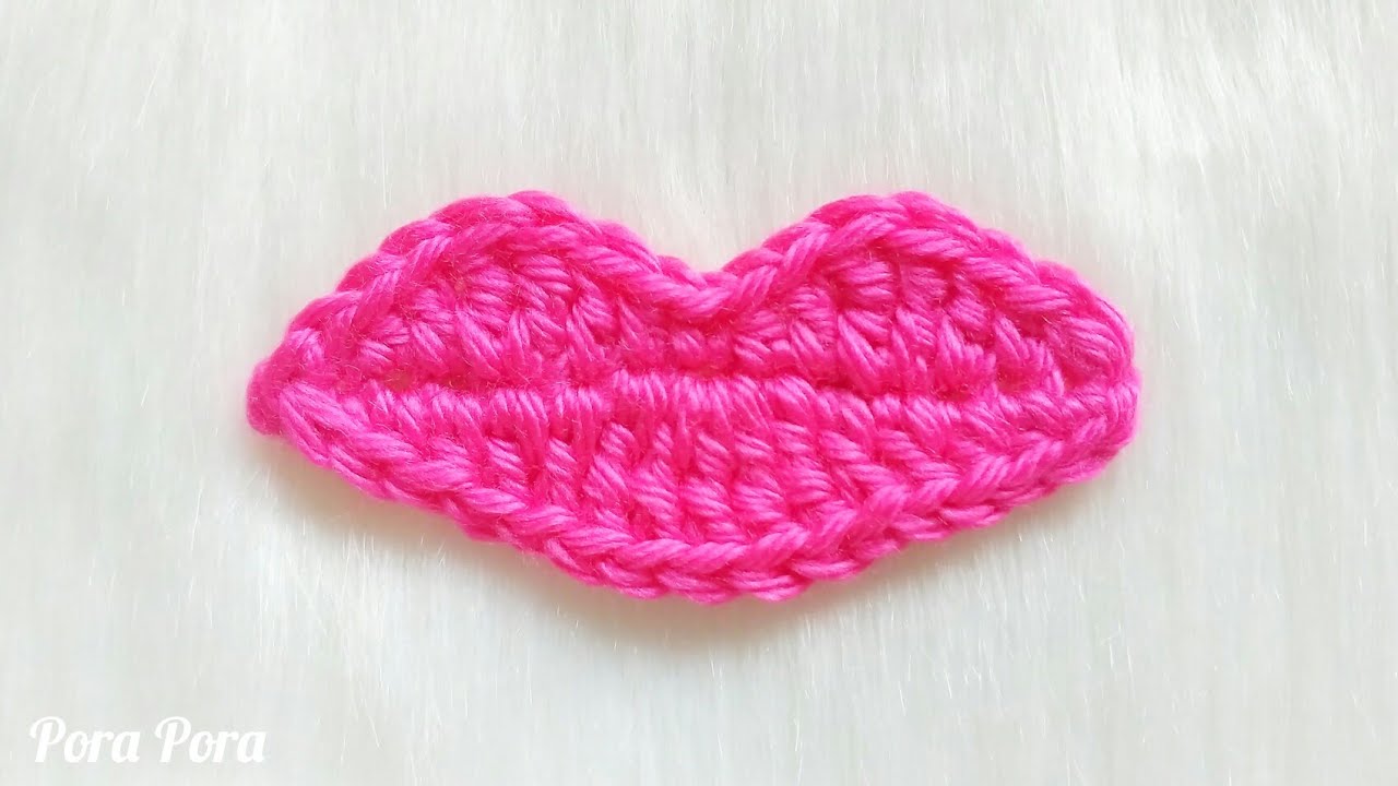 How to Crochet Lips Applique I Step by Step Tutorial
