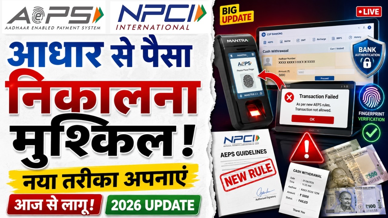 AEPS Users Alert 😱 Money withdrawal will no longer be direct! NPCI implements new rule, big news ...