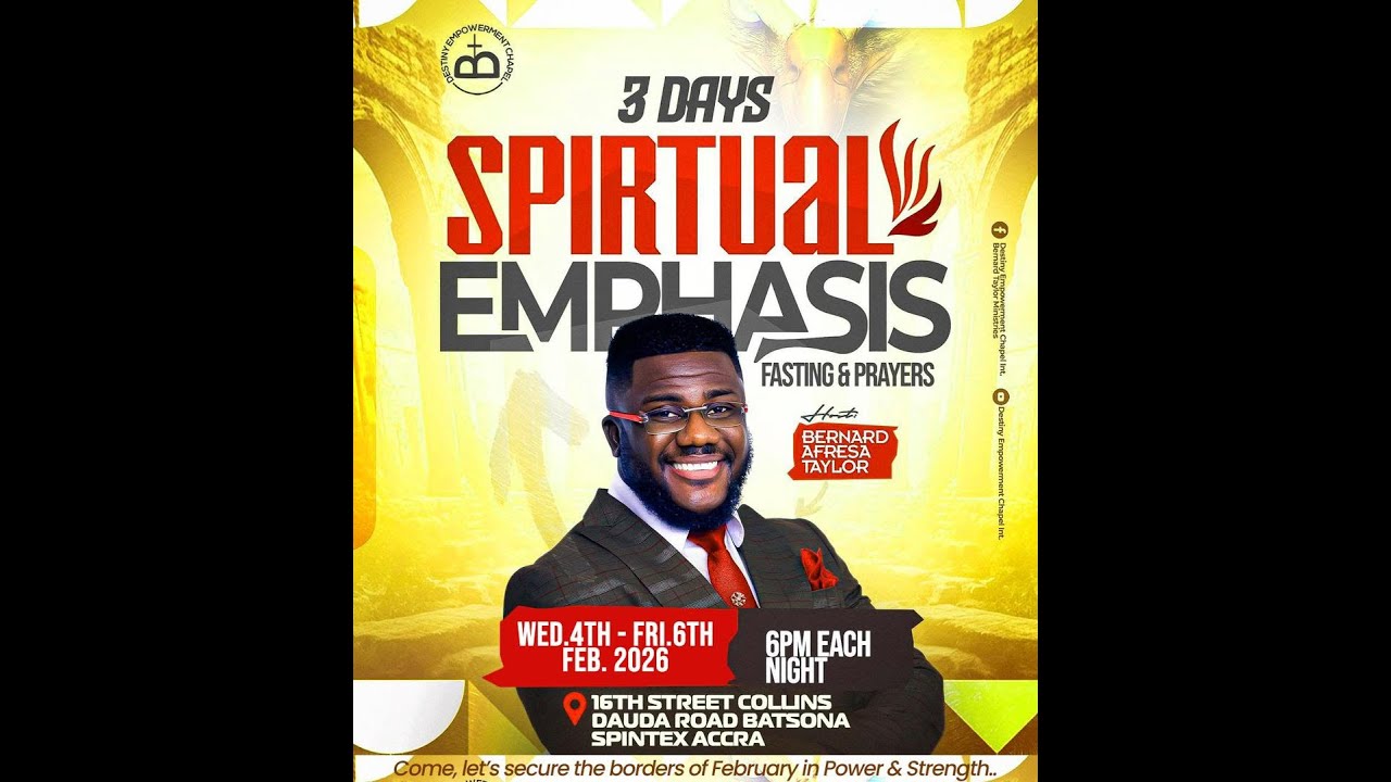 SPIRITUAL EMPHASIS || 3 DAY FASTING AND PRAYERS || DAY THREE || REV. BERNARD TAYLOR || 06- 02-2026