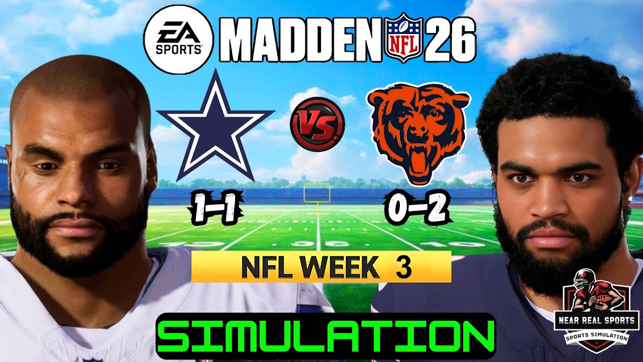 COWBOYS vs BEARS | NFL WEEK 3 | MADDEN 26 PREDICTIONS