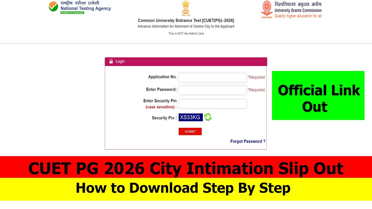 CUET PG 2026 Advance City intimation slip Out 🔥 | How to Download l Step by Step | Admit card Update
