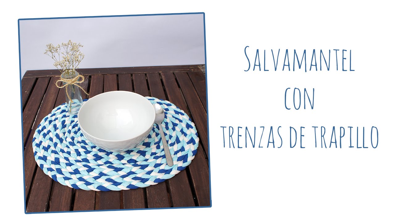 Salvamantel con trenzas de trapillo