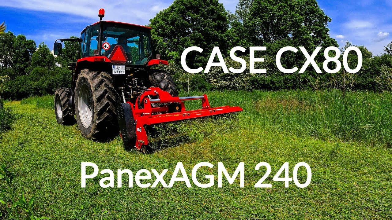 Grass mulching with Panex AGM 240 | Tractor CASE CX80