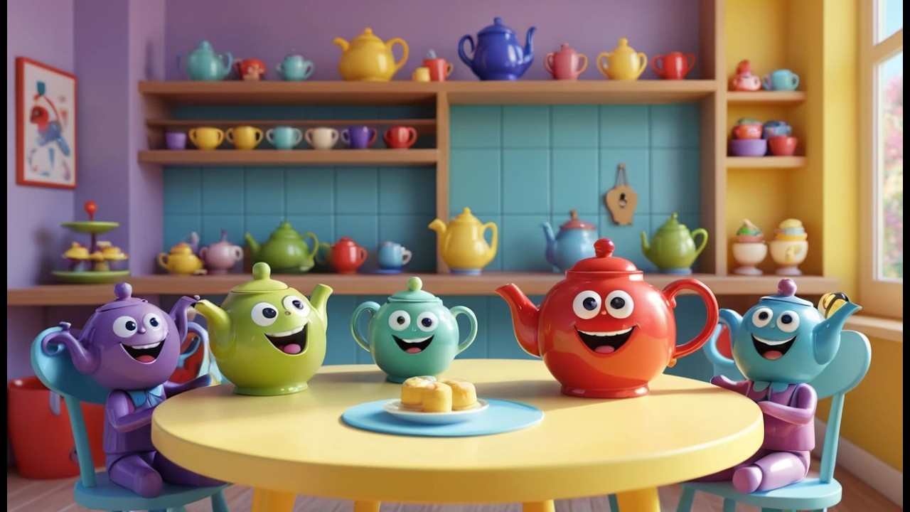 Cinco Pequeñas Teteras de Juguete Pour Pour Pour | Canciones de Cocina y Modales para Niños