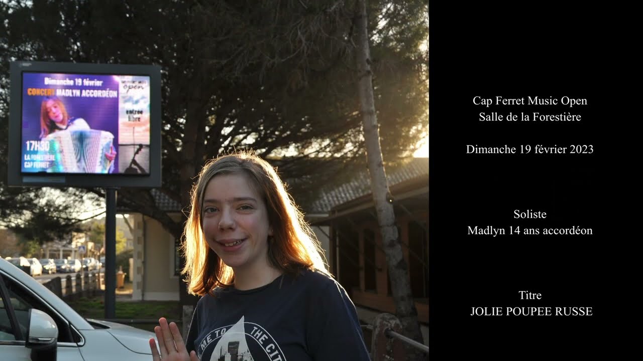 JOLIE POUPÉE RUSSE - Madlyn accordéon 14 ans - Concert Cap Ferret 2023 - Vidéo n°1 - Cover Casatchok