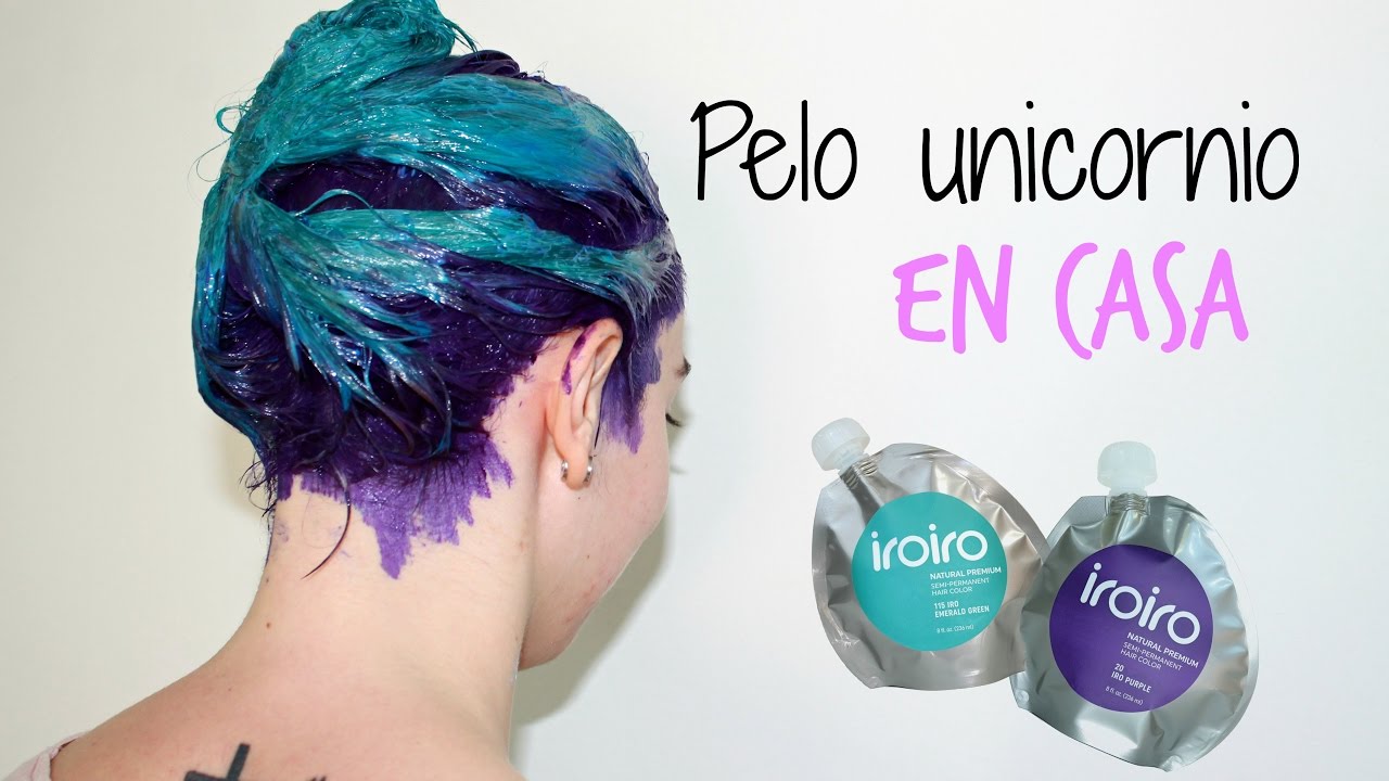 Pelo unicornio en casa con tintes IROIRO