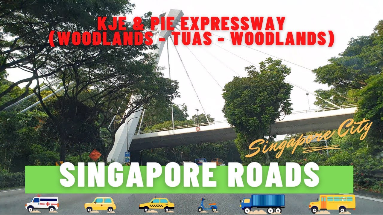 Singapore City 4K Video | Driving on KJE & PIE Expressway (Woodlands - Tuas - Woodlands) 🚗