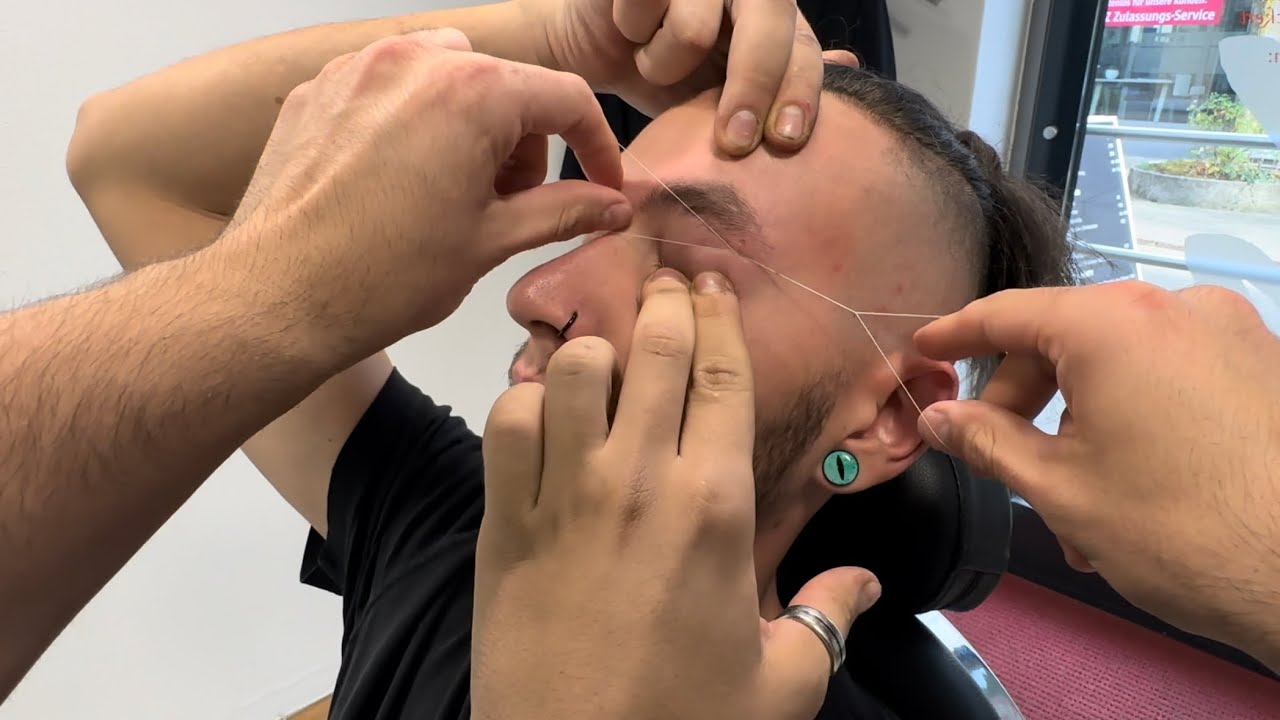 ASMR + Augenbrauen zupfen + Barbershop