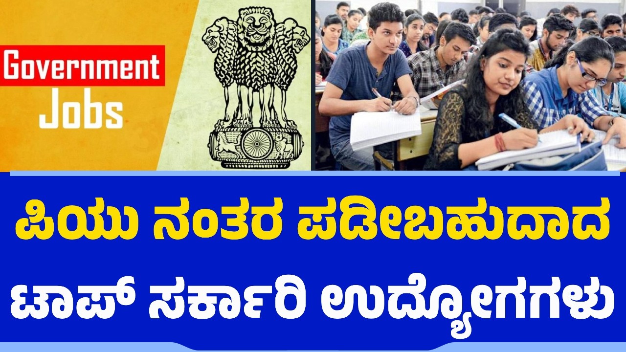 PUC ನಂತರ ಪಡೀಬಹುದಾದ ಟಾಪ್‌ ಸರ್ಕಾರಿ ಉದ್ಯೋಗಗಳು |  Govt Jobs | Public Sector | Career Options