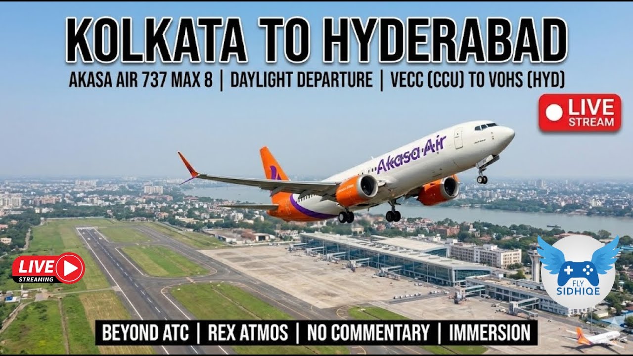 🔴 LIVE: Hazy 737 MAX Departure! 🌫️✈️ Fighting Low Vis out of Kolkata | VECC ➡️ VOHS