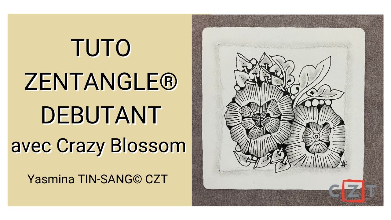 {Tuto Zentangle®️} pour débutants - Tangle CRAZY BLOSSOM