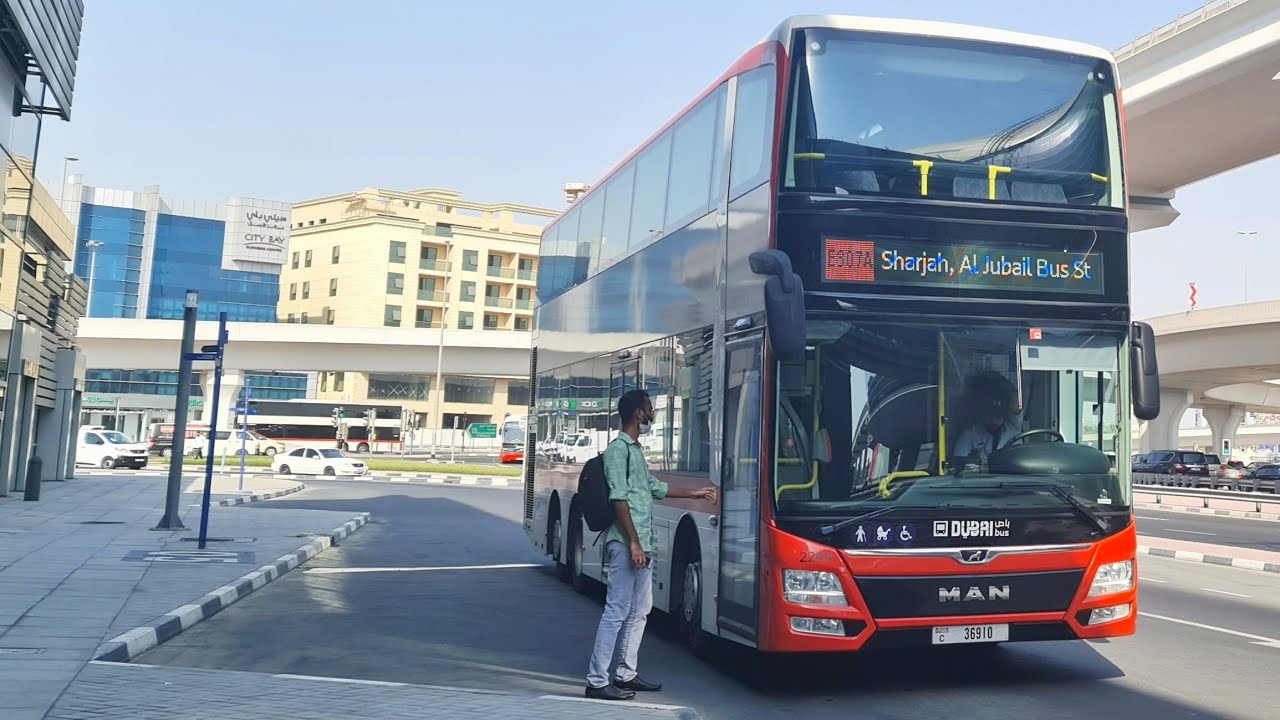 Dubai Double Decker Bus E307A Ride from Abu Hail Bus St Dubai to Al Jubail Bus St Sharjah