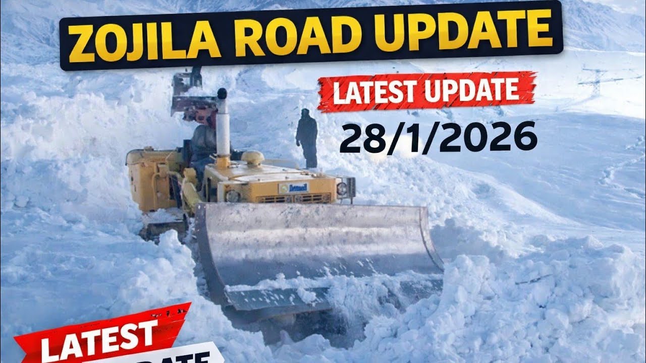 #Zojila road update #Snow clearness work is still continue at zojila pass #latest update 28/1/2028 