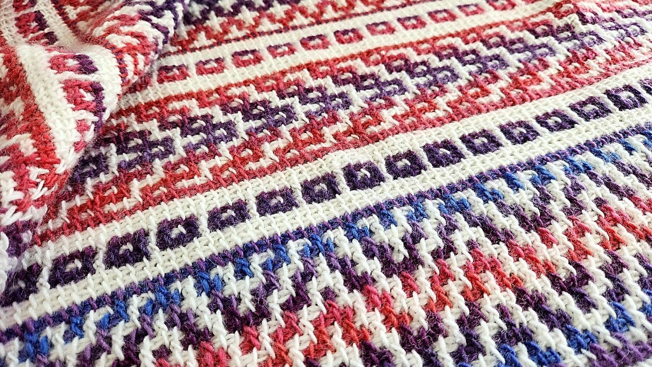How to make the Ira Mosaic Crochet Sampler Shawl - Right handed