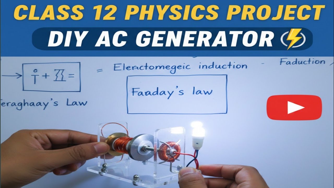 Physics Project for class 12 | ElectricGenerator working model | How to makeElectric Generator 