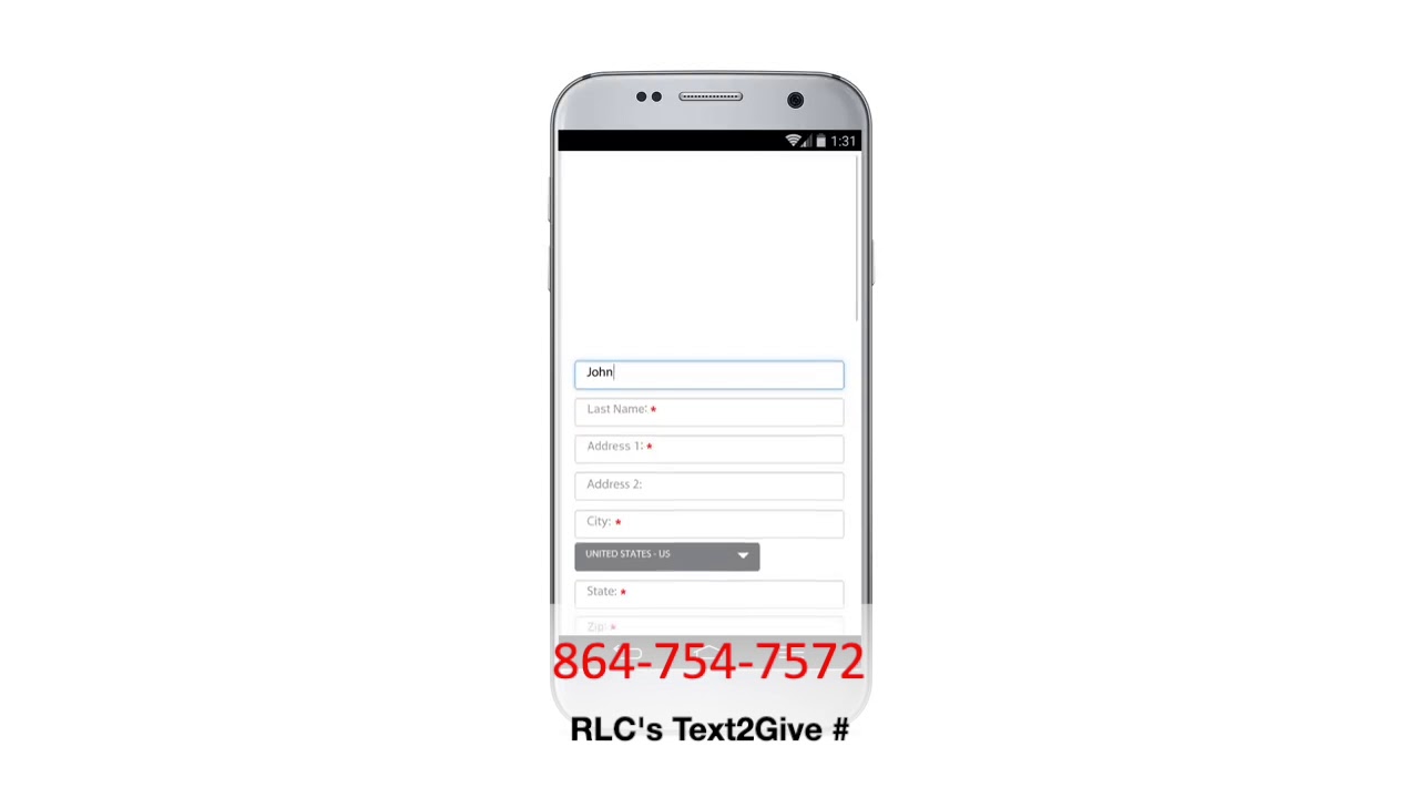 RLC's new text2donate number.