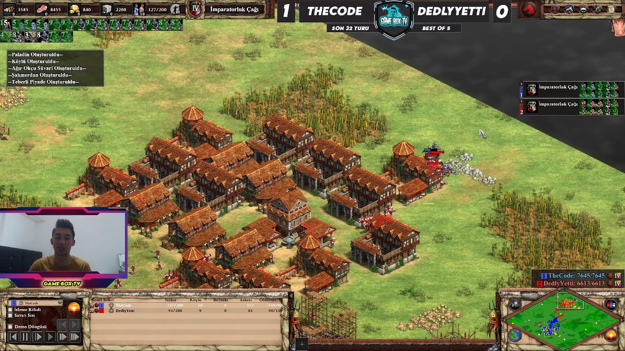 Death Match World Cup T&uuml;rk Oyuncu THE CODE vs DEDLYYETTİ 1.Ma&ccedil; - AGE OF EMPİRES 2