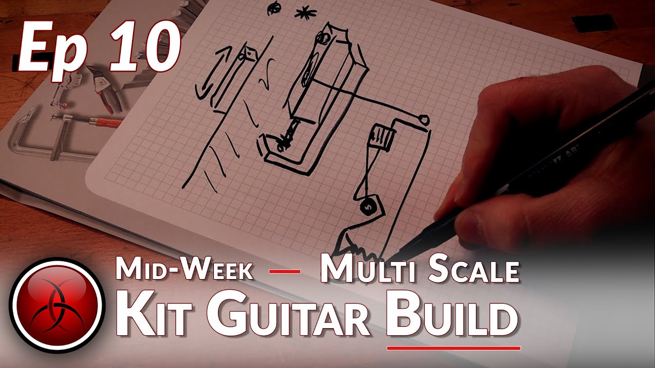 Ep 10 - Shred - Bridge Design - How to Build a Copper Leaf Multi-Scale Kit Guitar