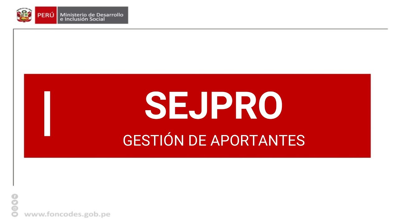 SEJPRO- Gesti&oacute;n de aportantes