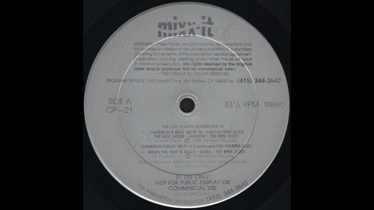MIXX-IT 21: CITY NIGHTS POWER MIX VI * Cameron Paul * Mixx-It Records CP21 * 1988