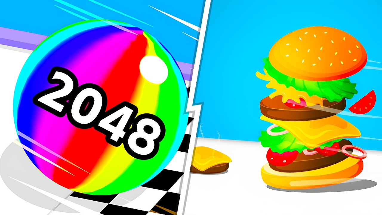 Ball Run 2048 VS Burger Master  -  Full Levels Speedrun Gameplay (Android & iOS) Ep 913