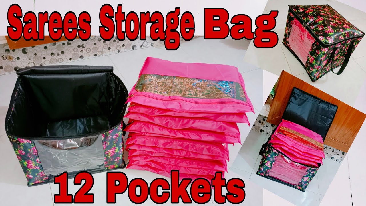 DIY: Big Size Sarees Storage Bag With Multi Pockets Tutorial By Anamika Mishra...