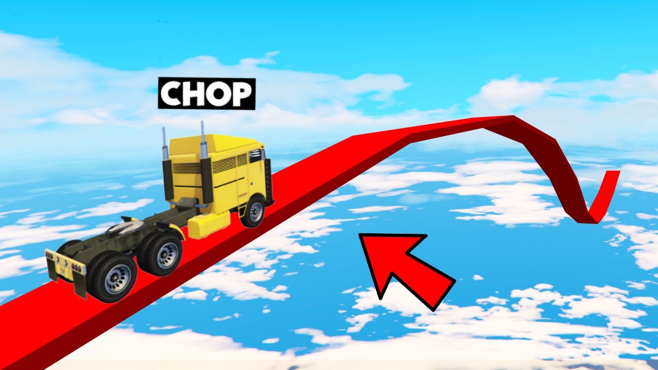 CHOP CANT FINISH THIS TRUCK MEGA RAMP CHALLENGE GTA 5