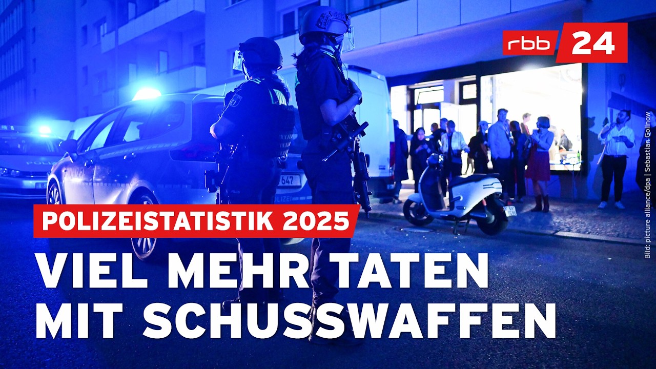 Schusswaffen-Straftaten fast verdoppelt, aber weniger Opfer laut Kriminalitätsstatistik Berlin 2025
