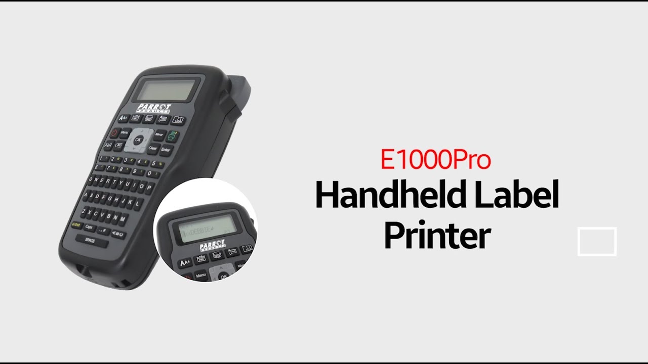 Parrot Products Handheld Label Printer (E1000Pro) Portable, Fast & Professional.