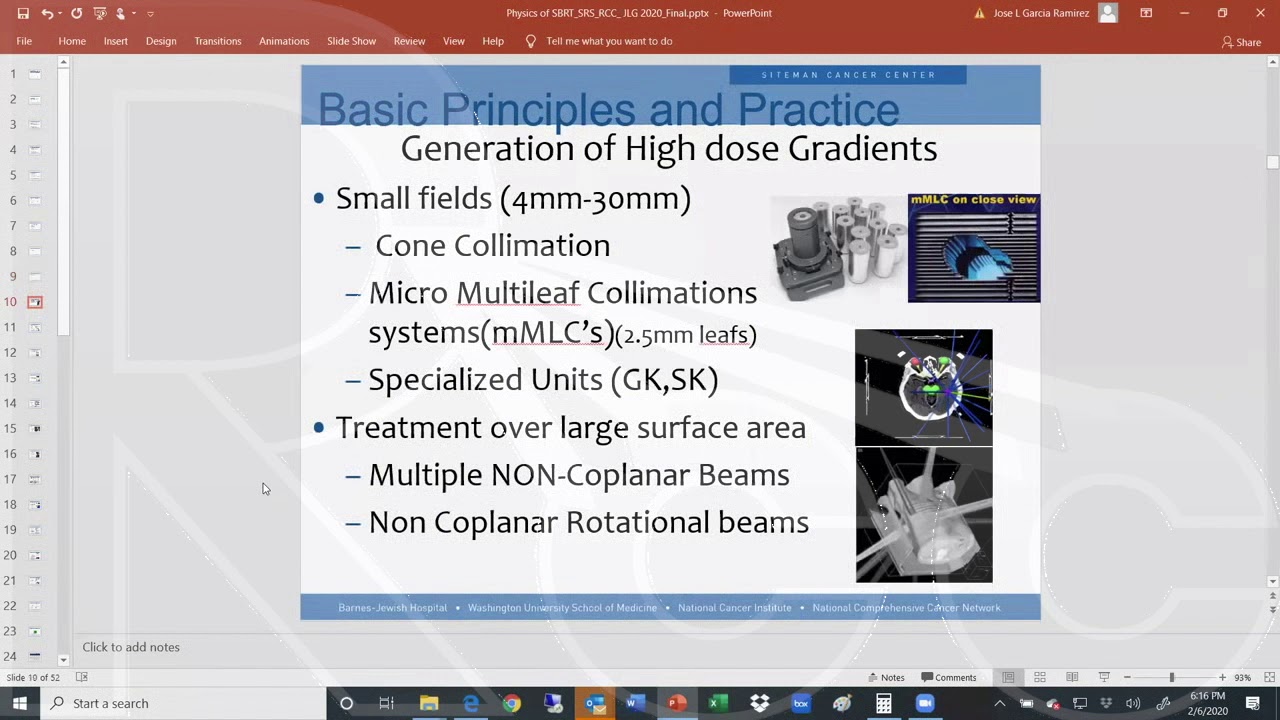 RCC SBRT/SRS 2.0 Session 3: Physics of Hypofractionation | Dr. Jos&eacute; Garc&iacute;a Ramirez