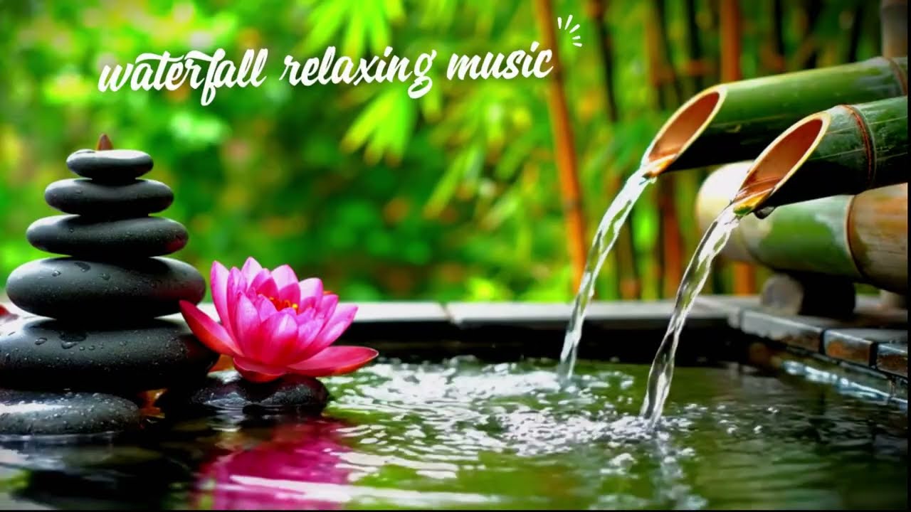 Waterfall Relaxing Music, soft nature ambience, and a calm zen atmosphere | Study and Meditation