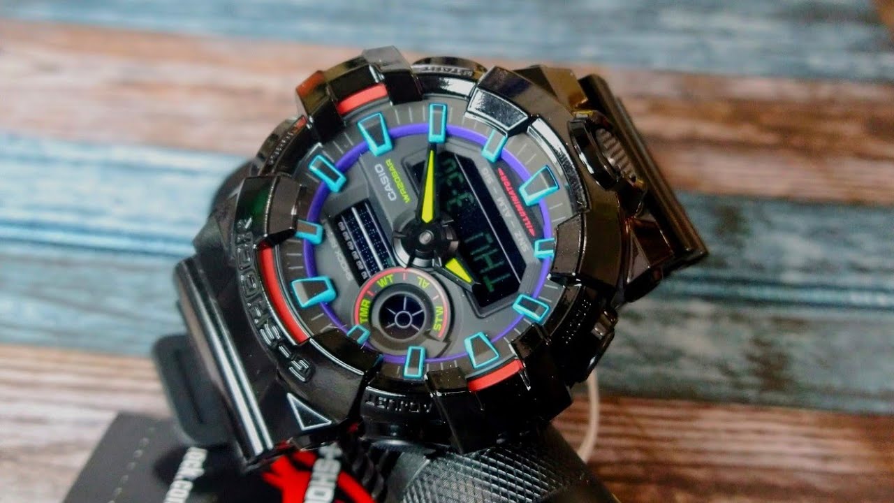 G-Shock GA700RGB-1A Virtual Rainbow Cybertech Ana-Digi