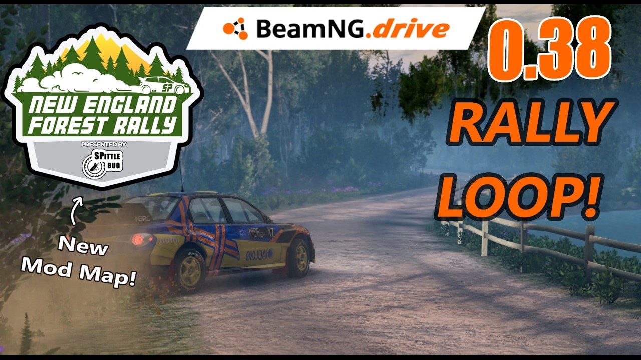 Раллийный маршрут с пересадками на этапы - карта для мода New England Forest Rally BeamNG 0.38 - ...