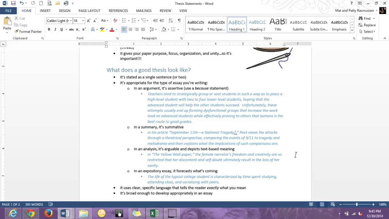 Thesis Statements