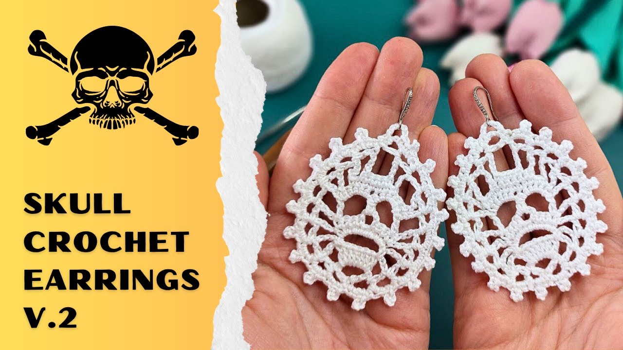 Skull Crochet Earrings – Easy & Fast Tutorial | Perfect Halloween Pattern