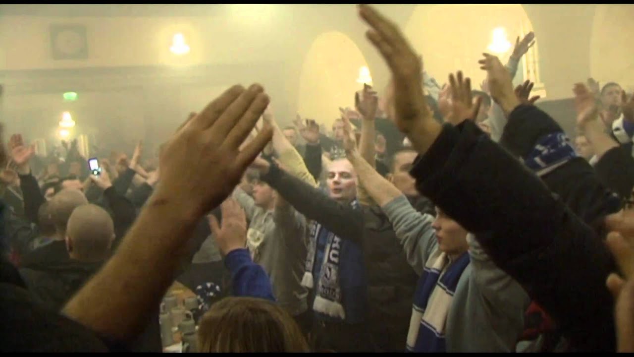 Kibice Lecha w Salzburgu. FC Salzburg - Lech Poznań. Lech Poznan Supporters in Salzburg