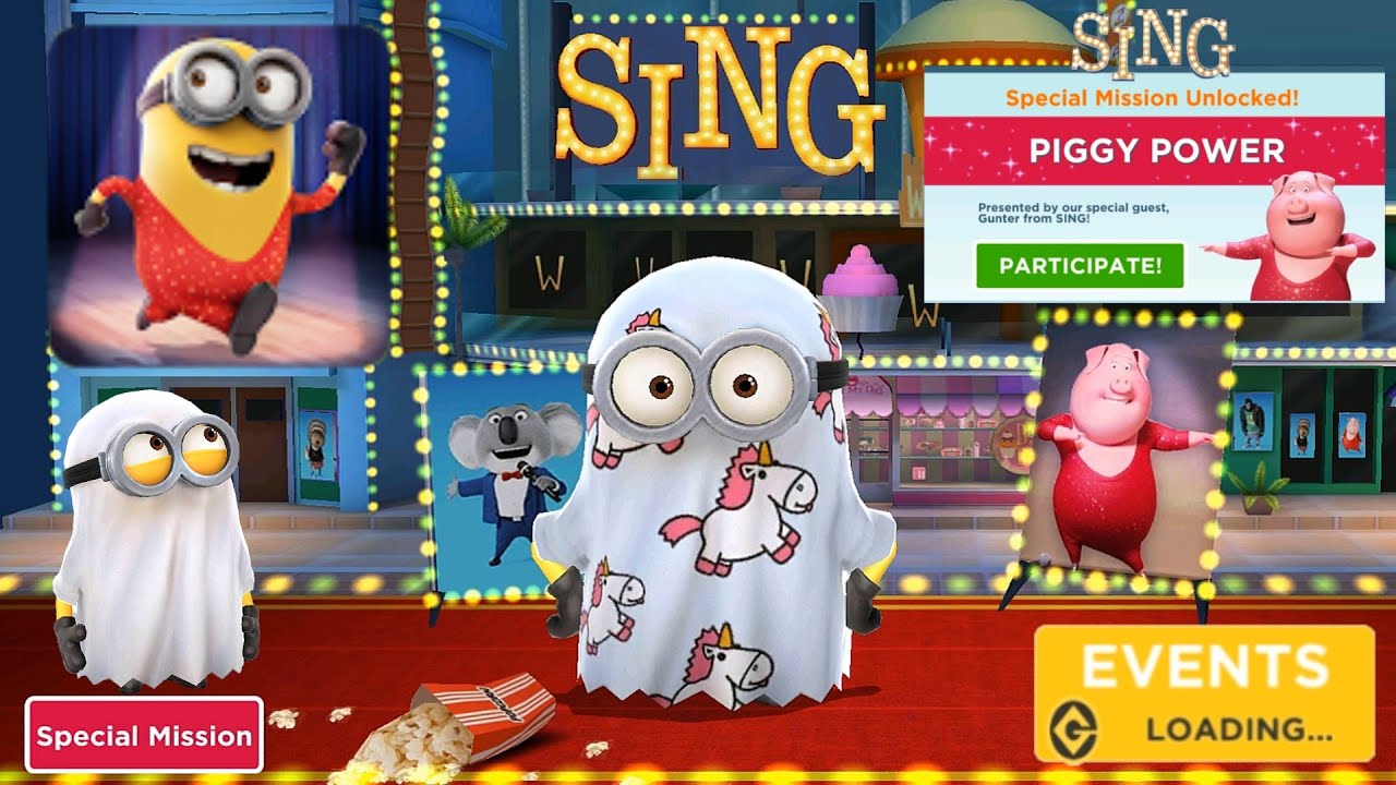 Ghost golden ticket costume Minion rush Piggy Power Special Mission gameplay funny intro android