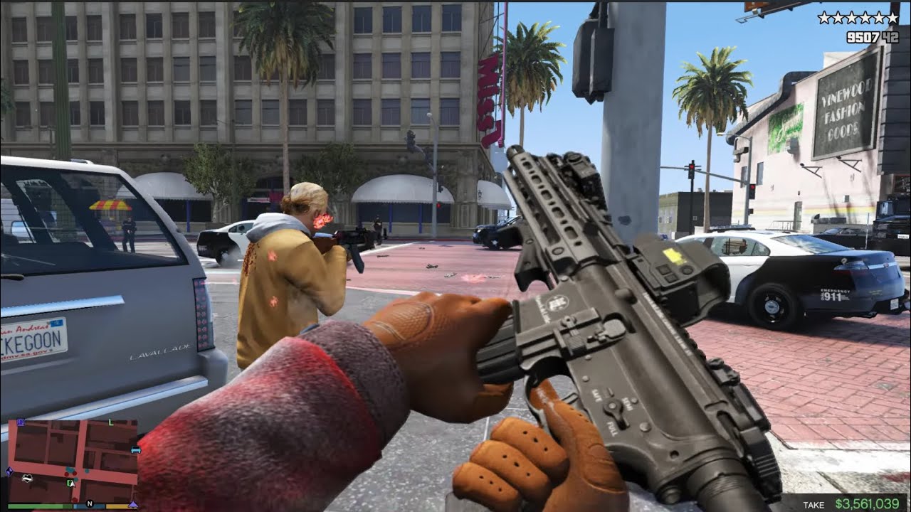 GTA 5 - Michael, Trevor & Brad Bank Heist + Ten Star Escape