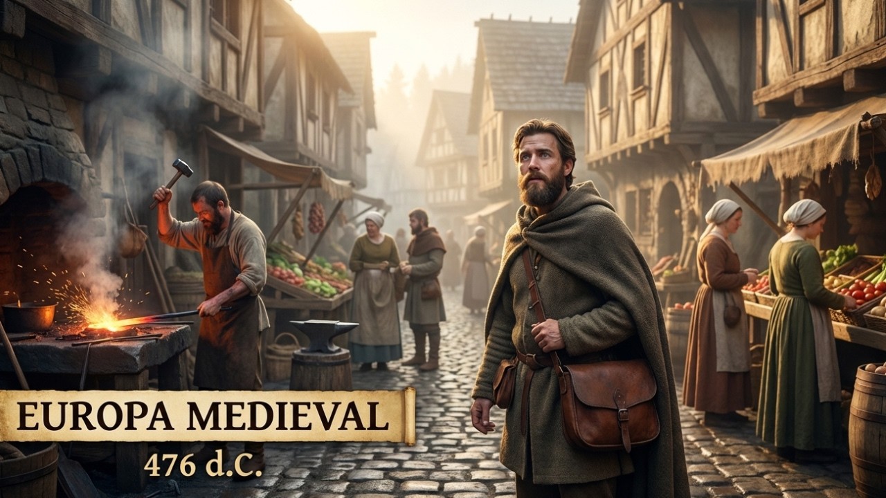 Experimente a vida em uma época medieval  476 d.C.  24 horas na Europa medieval.
