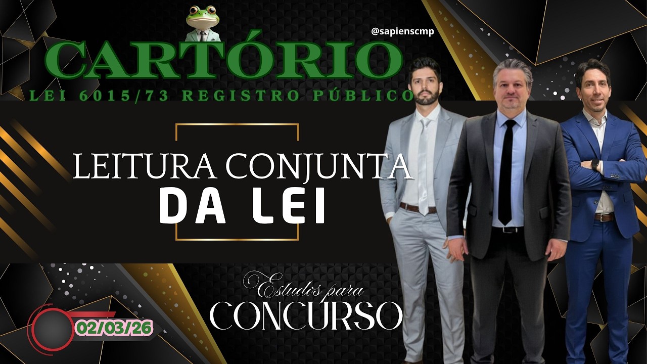 ⚖️Maratona de Cartórios |  Lei Guiada e Comentada | Leitura de Alta Performance | Lei 6015/73