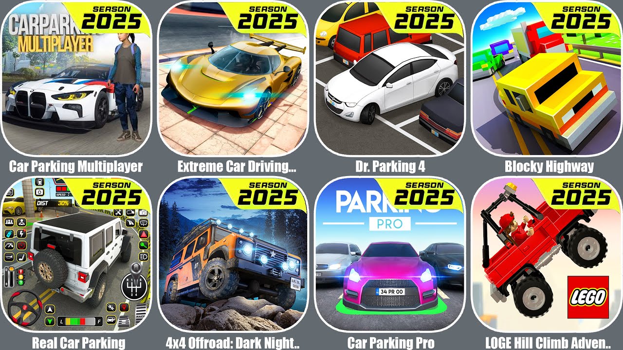 Car Parking Multiplayer,Extreme Car Driving Simulator,Dr. Parking 4,Blocky Highway,LEGO Hill Climb