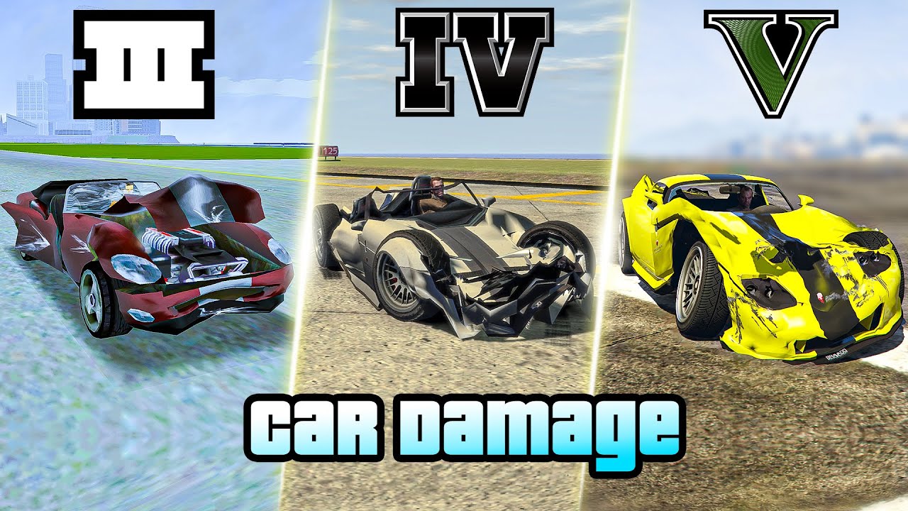 GTA Car Damage Evolution: GTA 3 - GTA 5 Comparison (All Types)