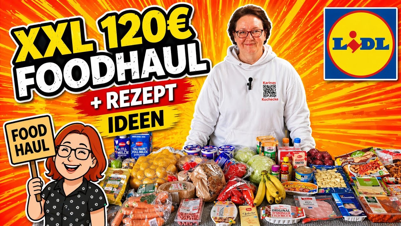 XXL Lidl Food Haul für 120 € | Großeinkauf + Rezept Ideen & Testprodukte 