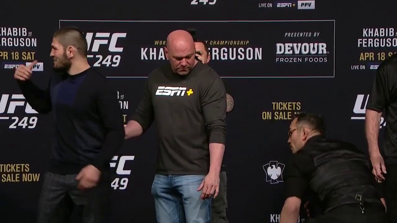 Первая встреча Хабиба и Тони перед турниром UFC249 🔥ХАБИБ ПНУЛ НОГОЙ ПОЯС ФЕРГЮСОНА???🔥