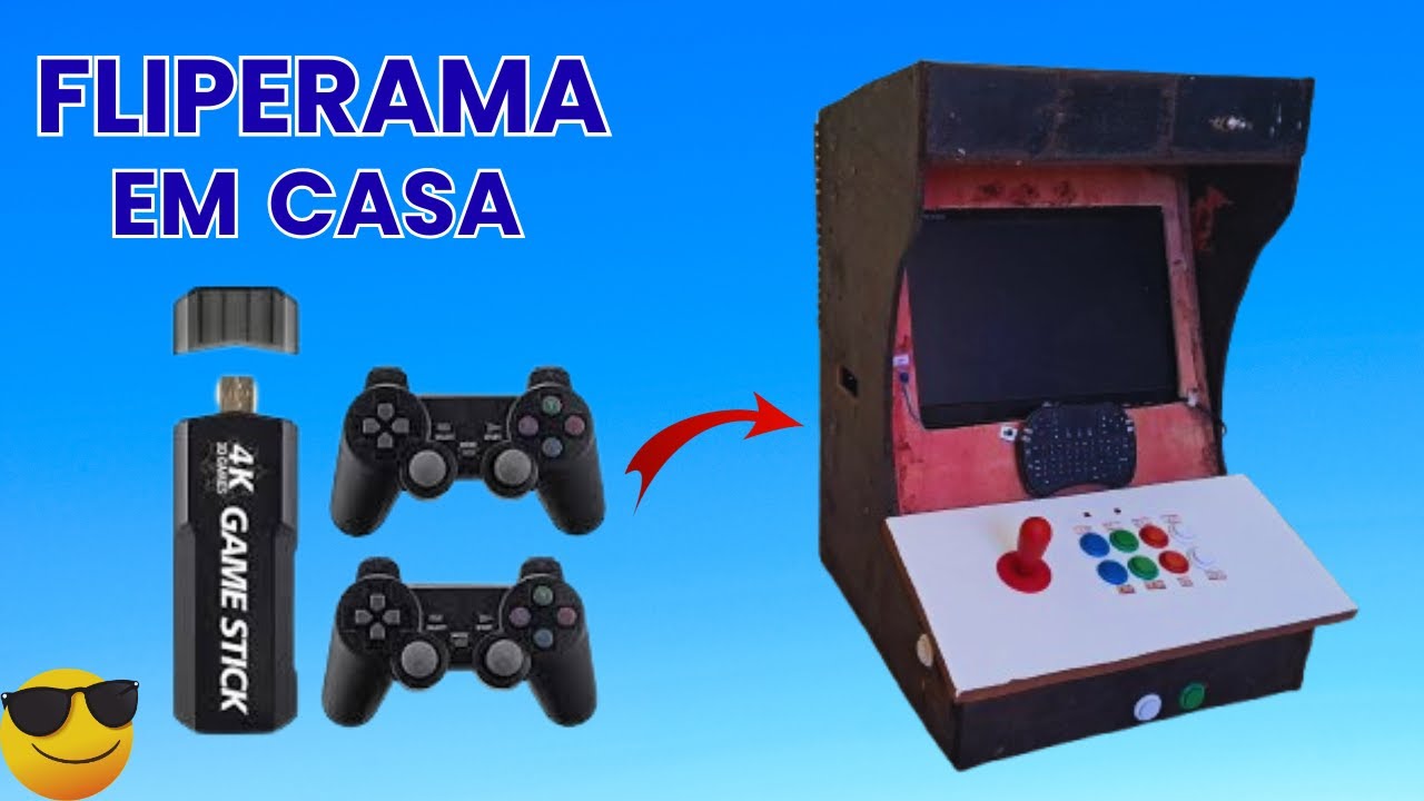COMO FAZER UM FLIPERAMA CASEIRO com Game Stick 4K | Arcade Retrô Completo