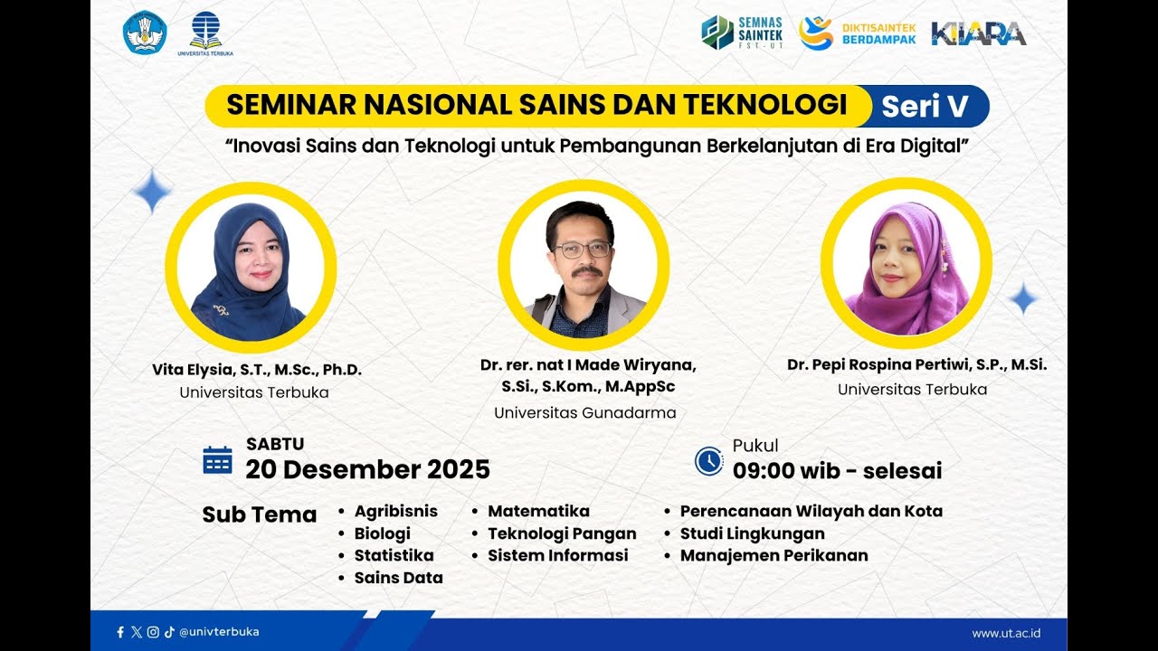 Seminar Sains dan Teknologi (SAINTEK) Seri V FST-UT