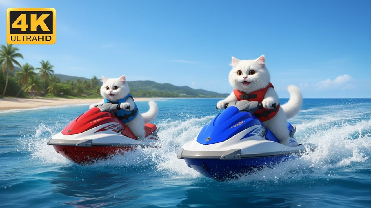 Mama Cat and Her Kitten Bake Bread for a Dream Beach Day 🐱🍞🌊