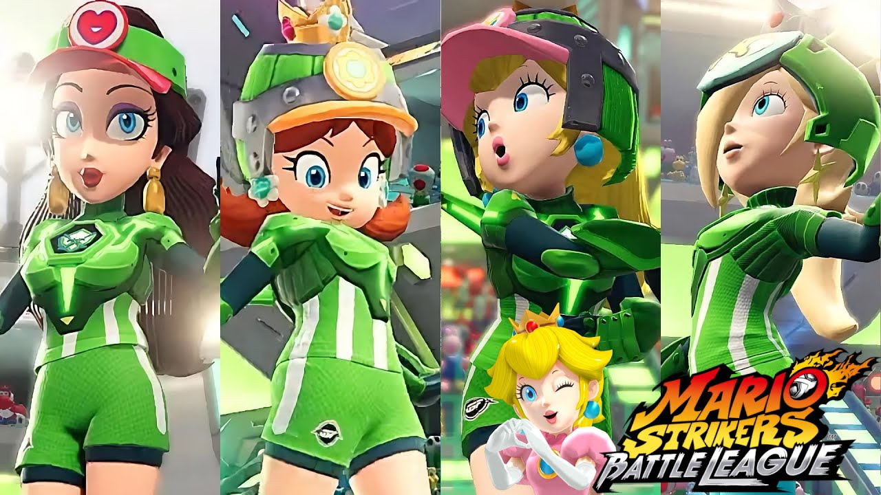 Mario Strikers Battle League Pauline Daisy Peach and Rosalina Gameplay at Urban Rooftop