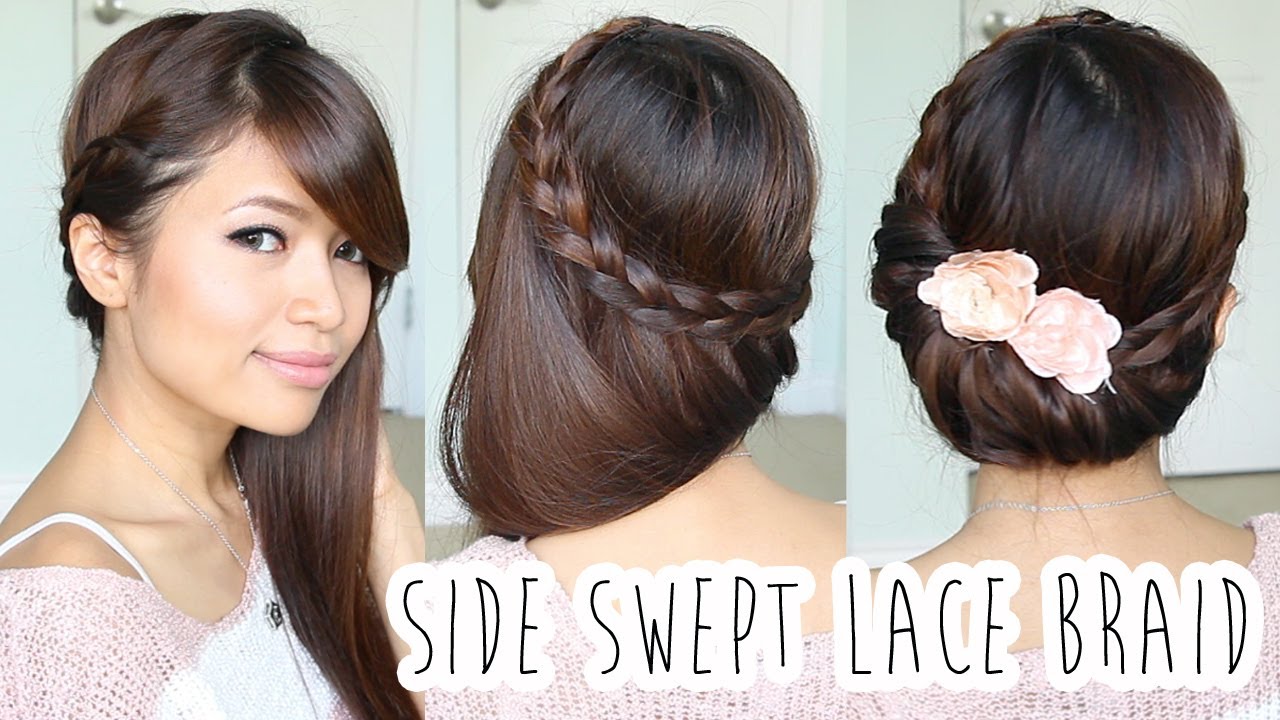 Fold-over Lace Braid Updo Hairstyle Hair Tutorial