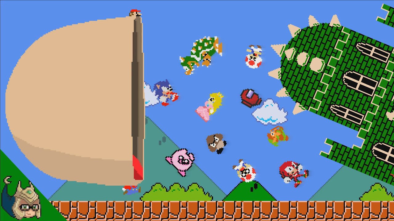 Super Mario God Mode INHALE EVERYTHING Bowser, Luigi, Sonic (ANIMATION)